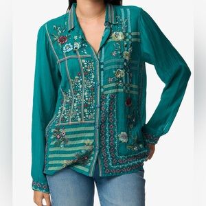 *NWT* Johnny Was Embroidered Blouse - Size S